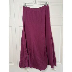 Cottonways Maxi Skirt Womens Size 1 Purple Gauze Cotton Elastic Waist Boho L